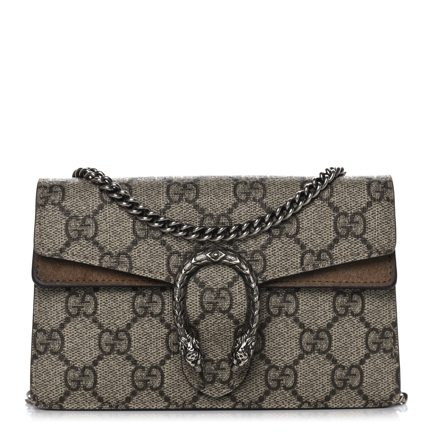 Gucci GG Supreme Monogram Super Mini Dionysus Shoulder Bag Taupe 1 of 15