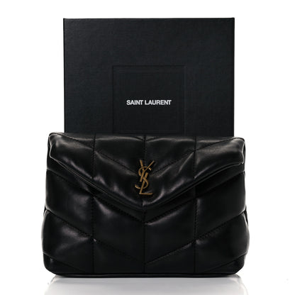 Saint Laurent Lambskin Monogram Loulou Puffer Pouch Clutch Black 12 of 12