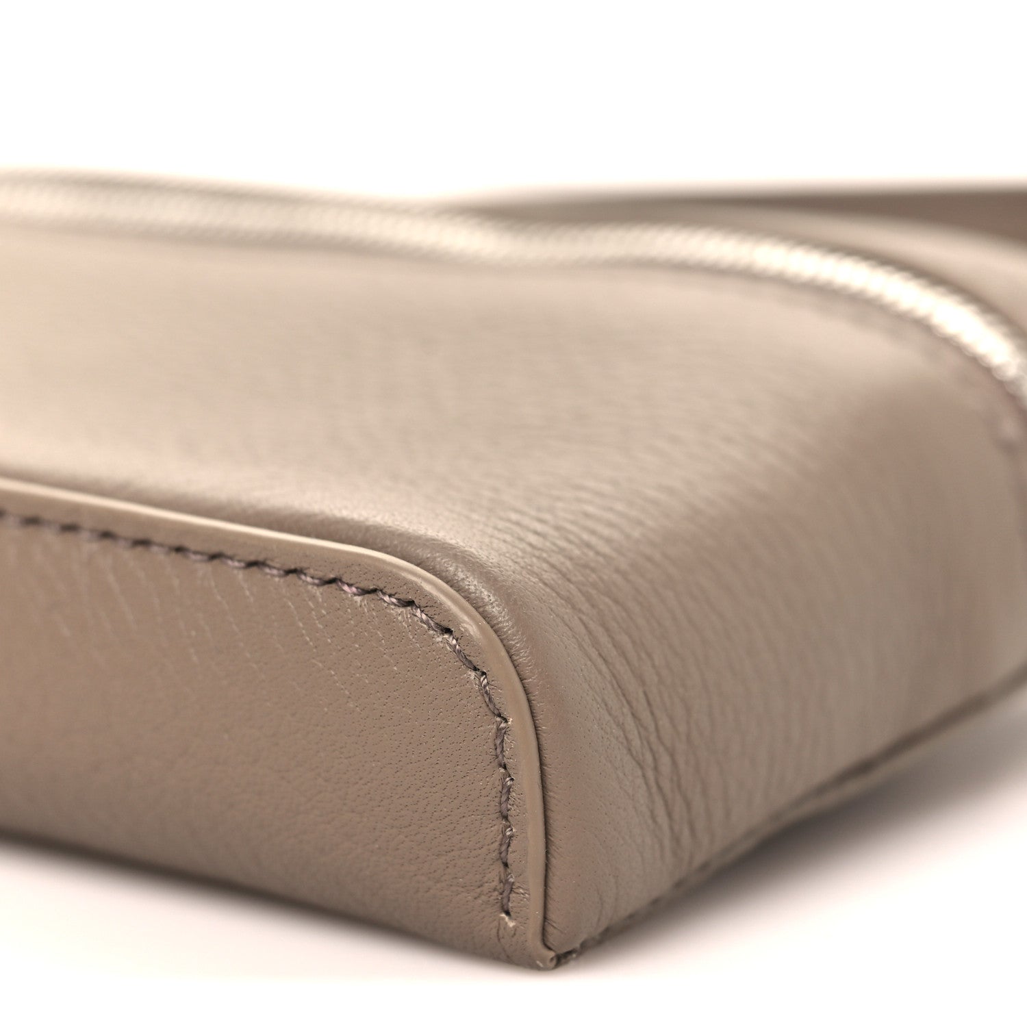 Loro Piana Grained Calfskin Extra Pocket Mini Pouch Warm Mastic 9 of 9