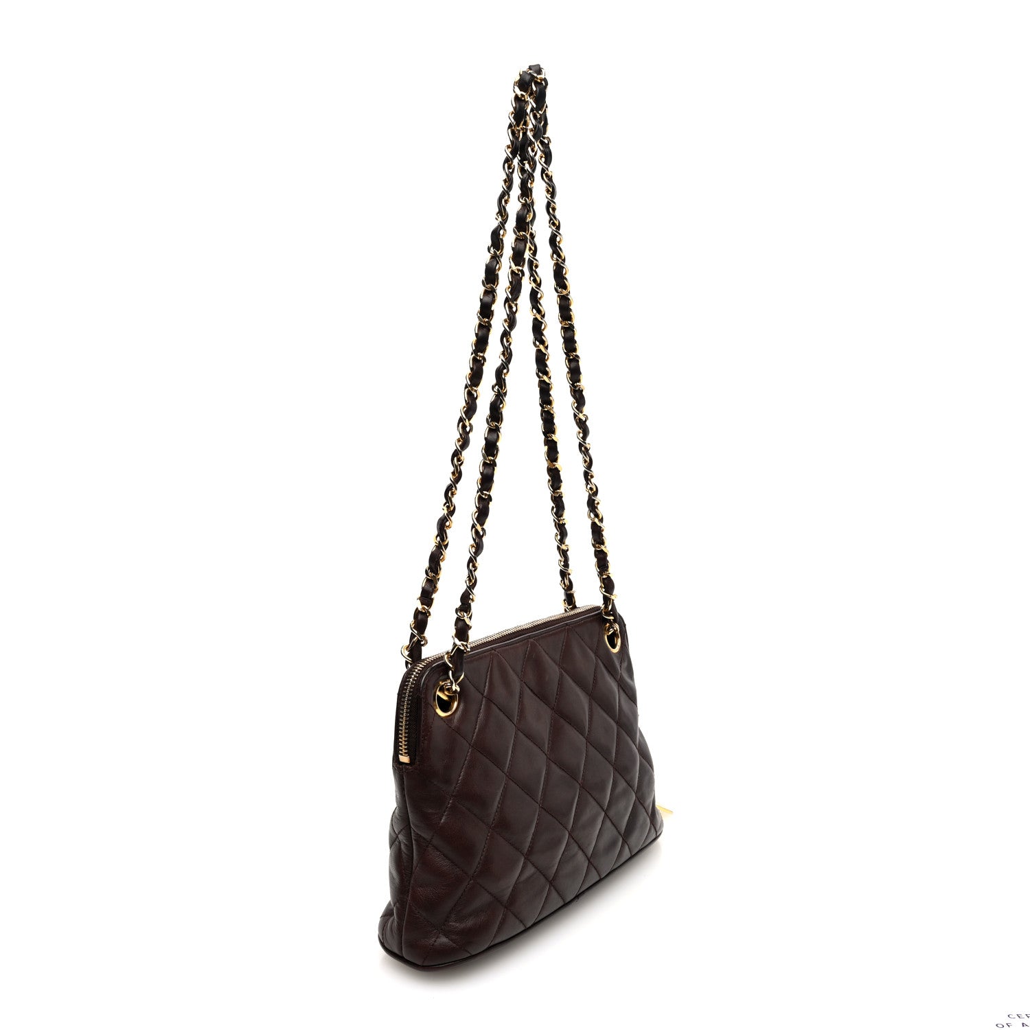 Chanel Lambskin Quilted Shoulder Bag Brown 3 of 10