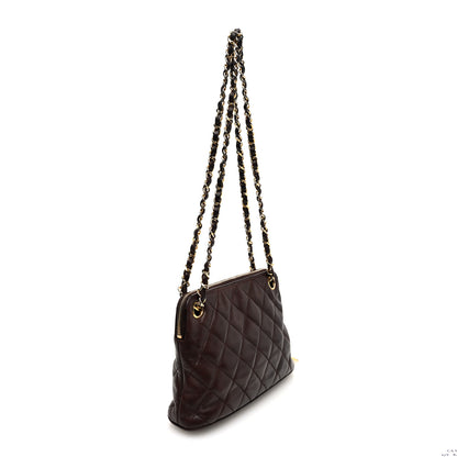 Chanel Lambskin Quilted Shoulder Bag Brown 3 of 10