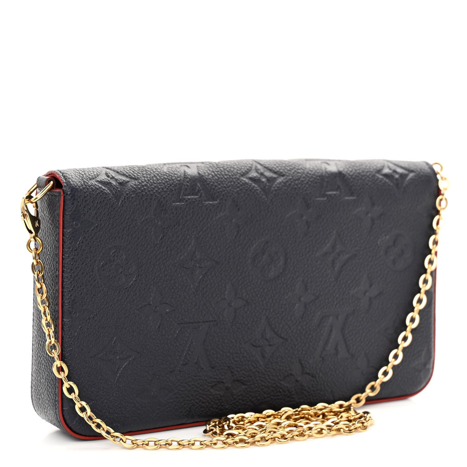 Louis Vuitton Empreinte Pochette Felicie Chain Wallet Marine Rouge 4 of 11