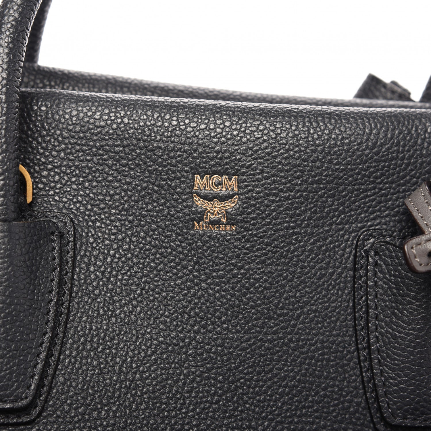 MCM Grained Calfskin Large Milla Tote Phantom Grey 10 of 13