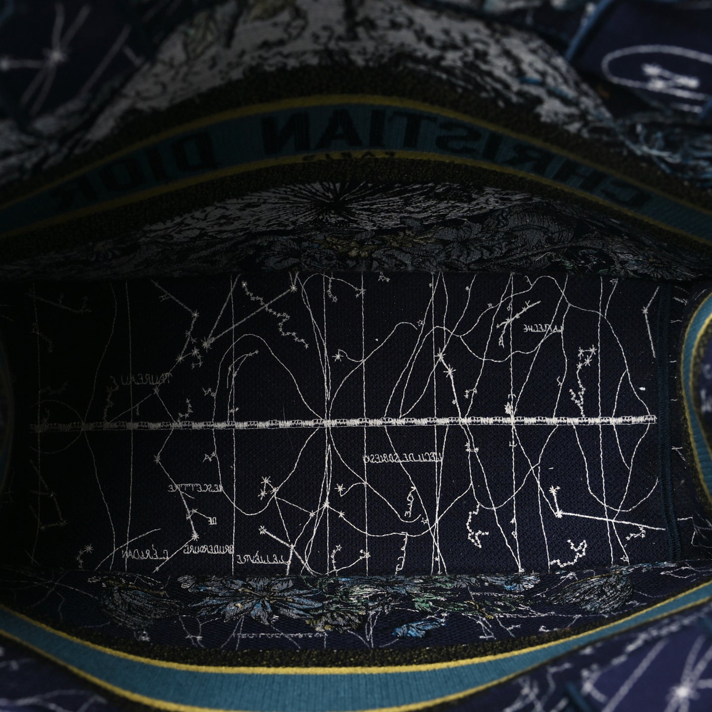 Canvas Embroidered Medium Zodiac Book Tote Blue Multicolor