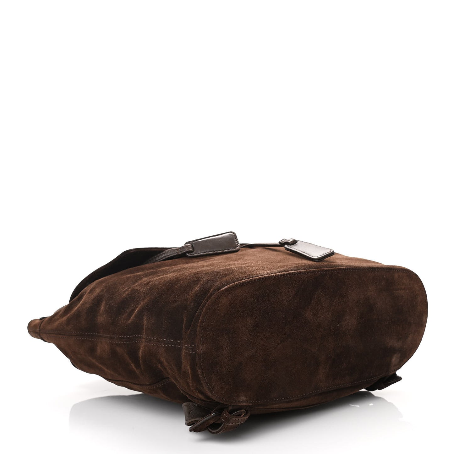 Suede CC Drawstring Backpack Brown