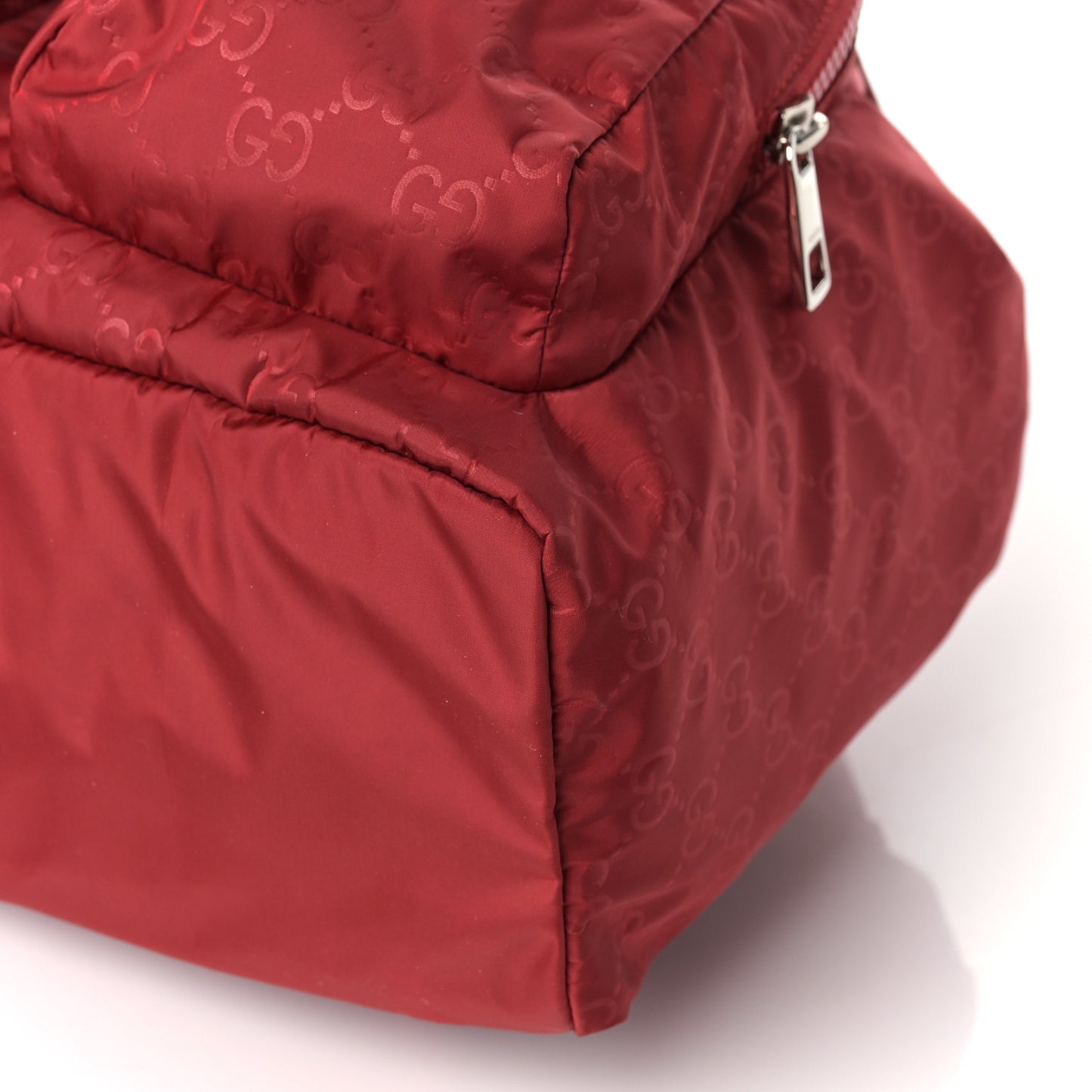 Nylon Monogram Dollar Calfskin Medium Light Single Buckle Backpack Vibrant Red