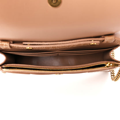 Balenciaga Shiny Calfskin Crocodile Embossed Hourglass Chain Bag Nude Beige 5 of 11