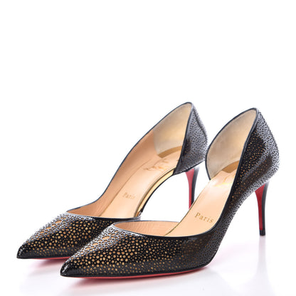 Christian Louboutin Patent Glitter Galupump 70 Pumps 37.5 Black Gold 3 of 8