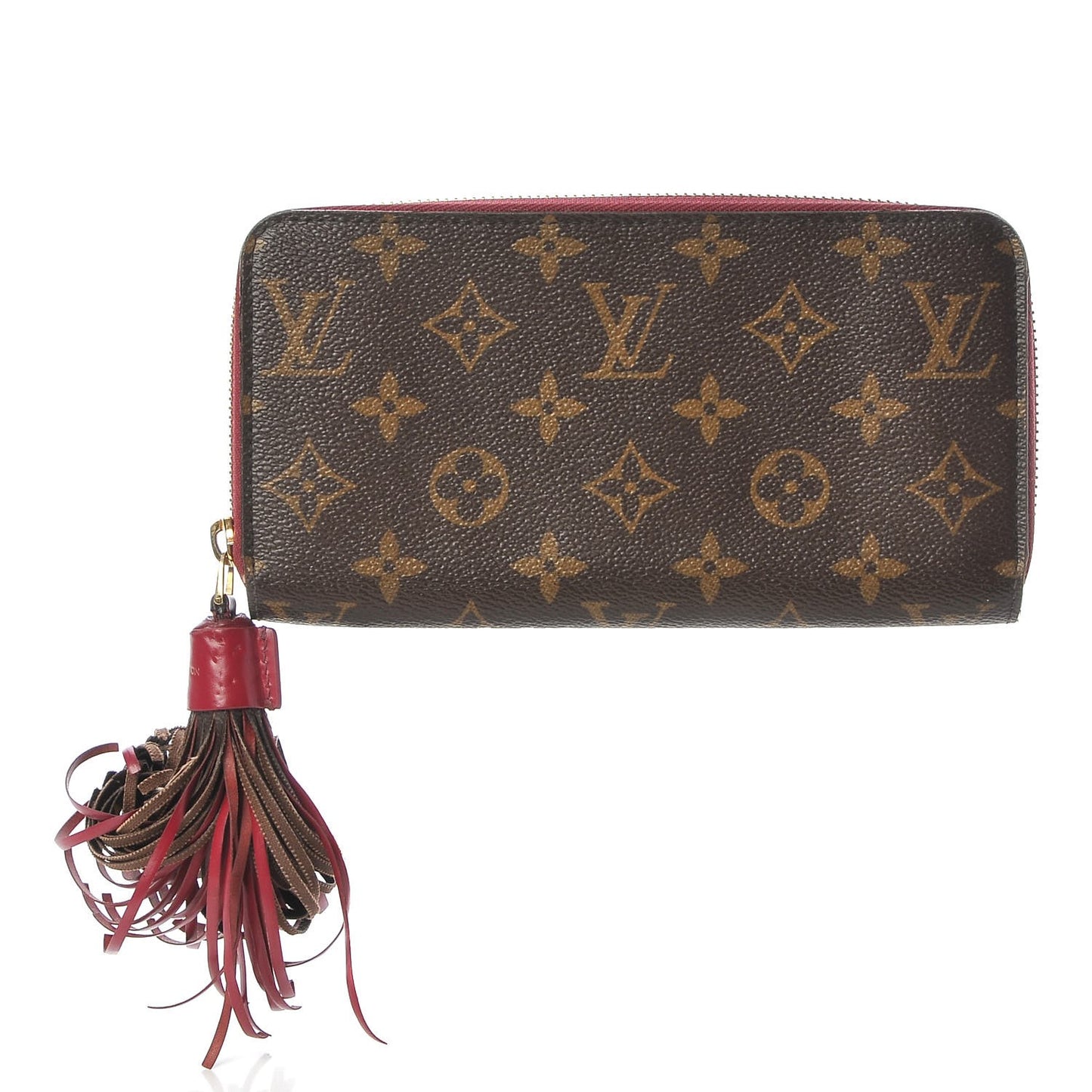 Monogram Pompon Zippy Wallet Fuchsia