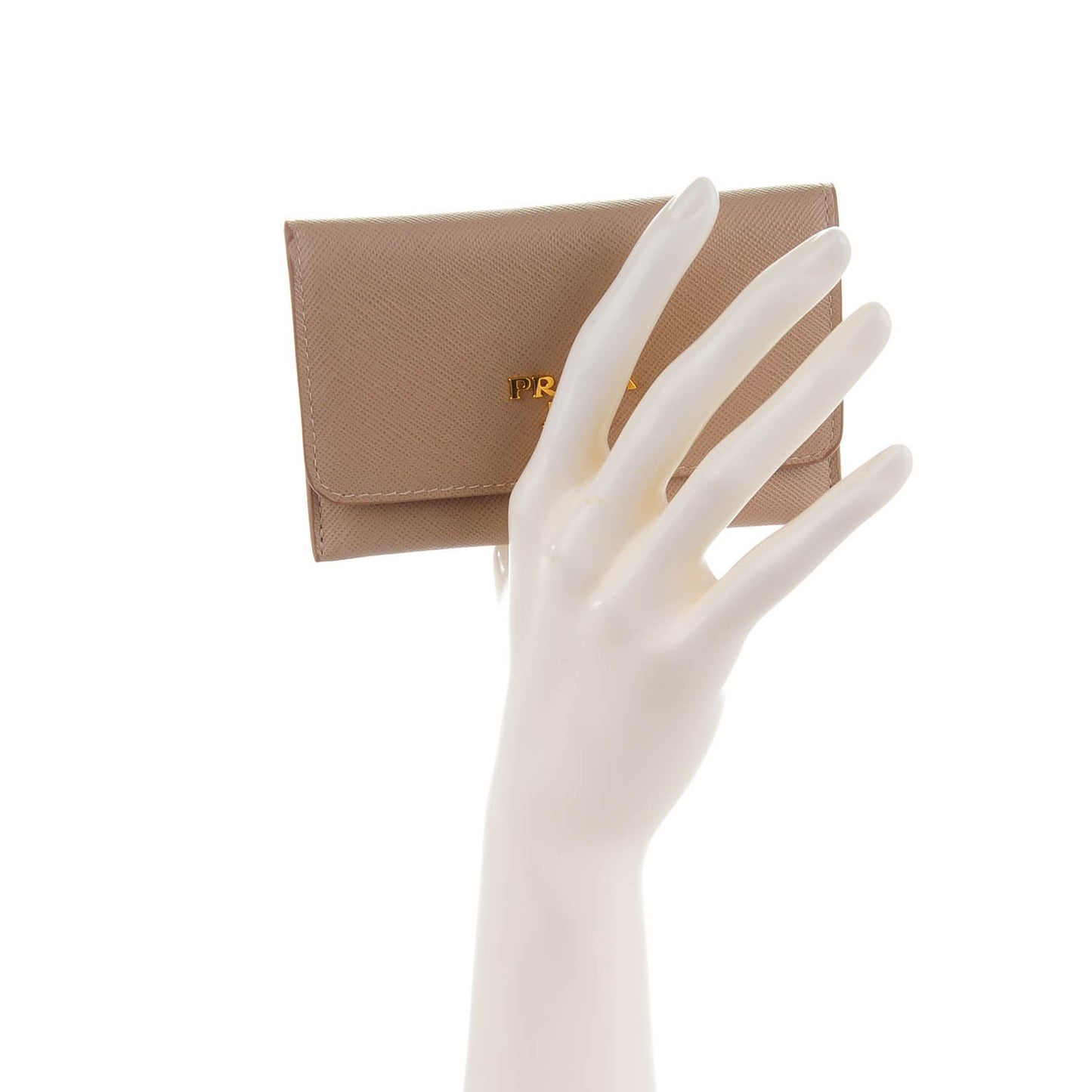 Saffiano Metal Flap Card Holder Cammeo