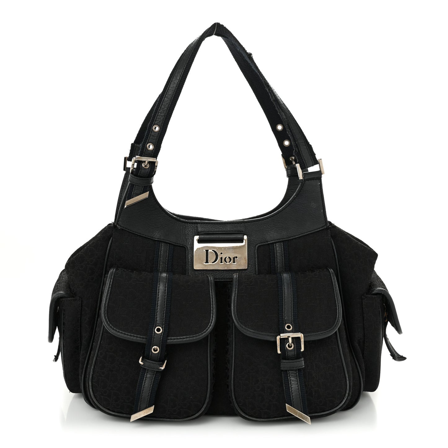 Monogram Pocket Satchel Black