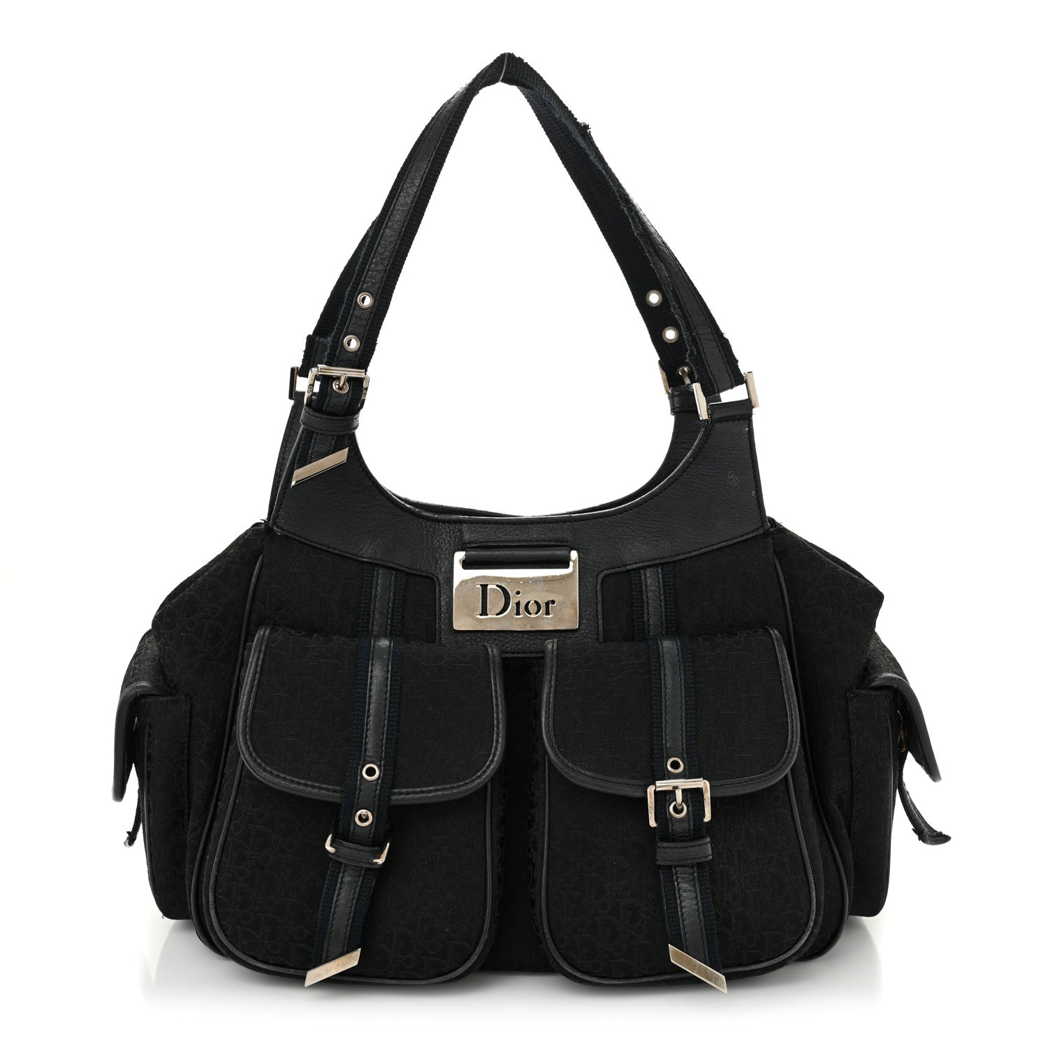 Christian Dior Monogram Pocket Satchel Black 1 of 17