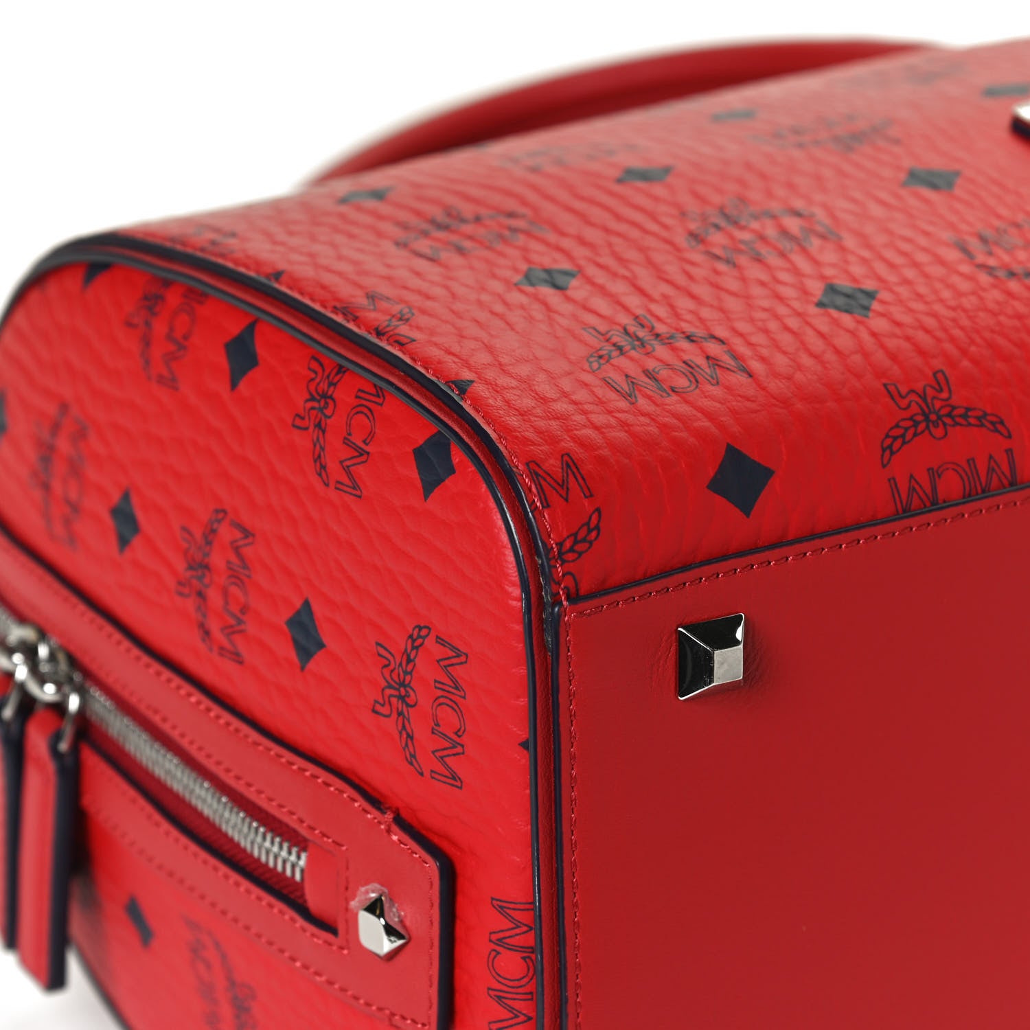 MCM Visetos Medium Essential Boston Bag Red 1054039 – FASHIONPHILE