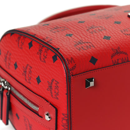 MCM Visetos Medium Essential Boston Bag Red 12 of 13
