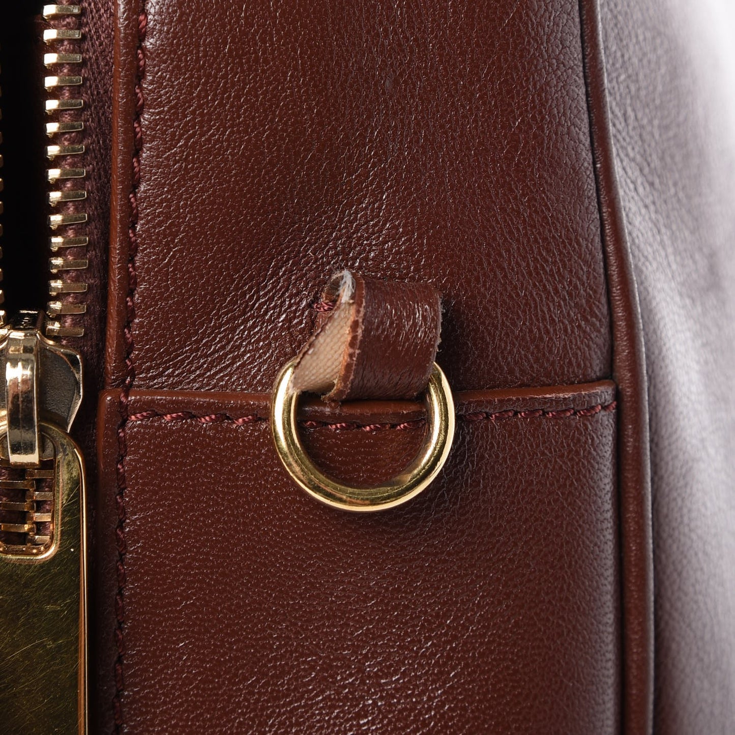Leather Frankie Zip Handbag Chestnut