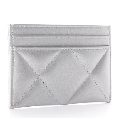 Chanel Metallic Goatskin Quilted 19 Card Holder Silver 3 of 10