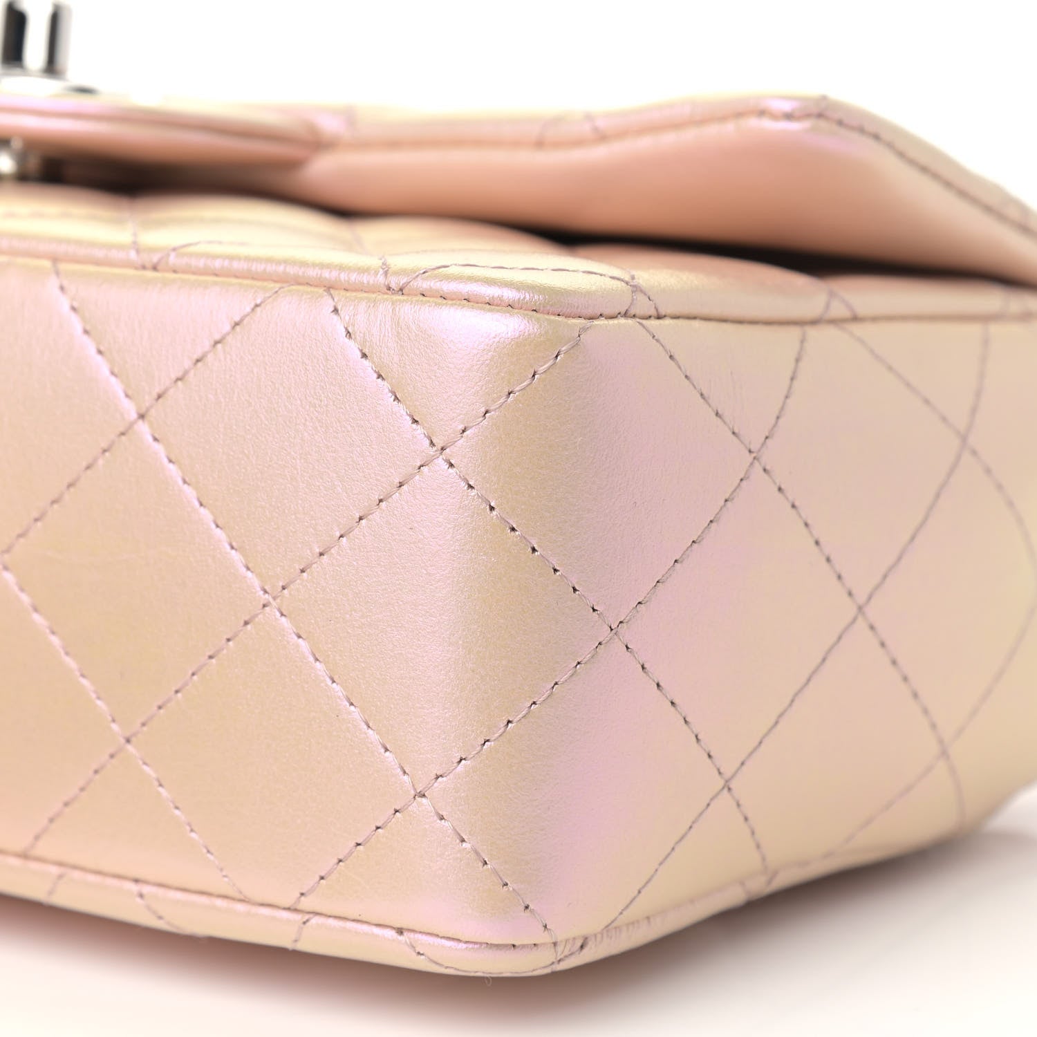 Chanel Iridescent Calfskin Quilted Mini Rectangular Flap Pink 9 of 9