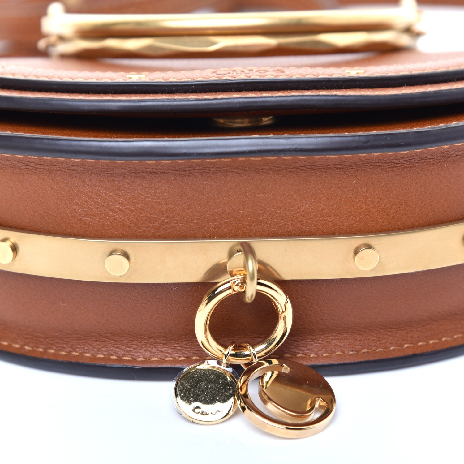 Chloe Calfskin Small Nile Bracelet Minaudiere Bag Caramel 11 of 11