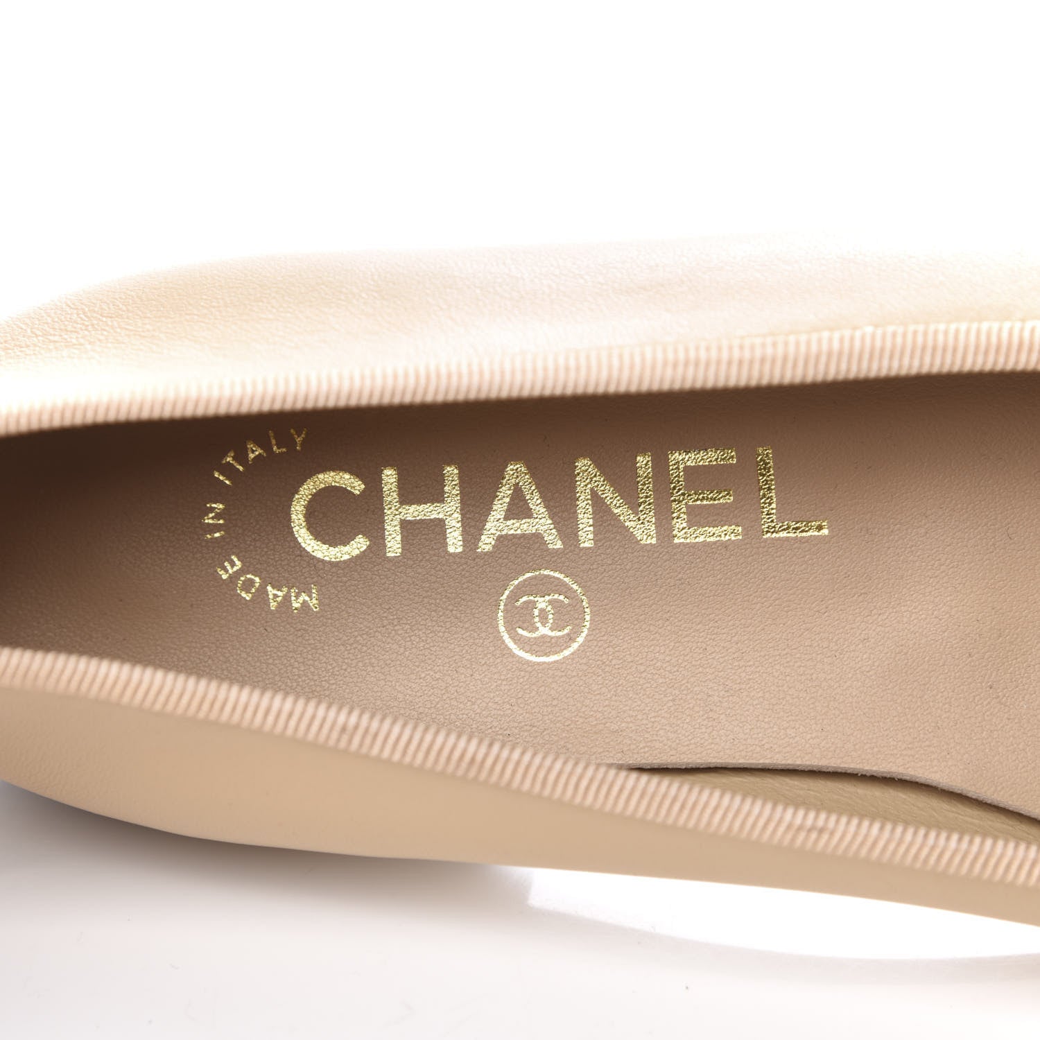 Chanel Lambskin CC Cap Toe Ballerina Flats 36 Beige Black 8 of 9