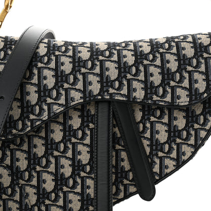 Christian Dior Oblique Saddle Bag With Strap Blue 8 of 13