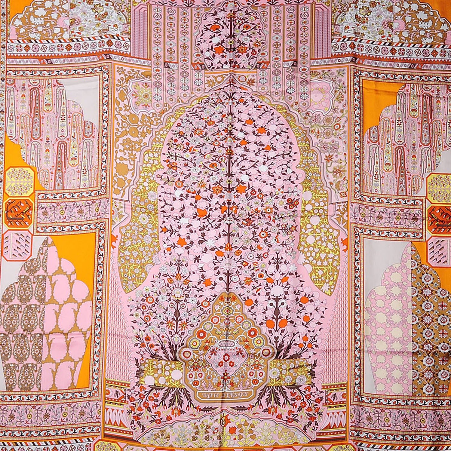 Hermes Twill Tapis Persans Scarf 140 Rose Soleil Beige 1 of 8