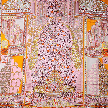 Hermes Twill Tapis Persans Scarf 140 Rose Soleil Beige 1 of 8
