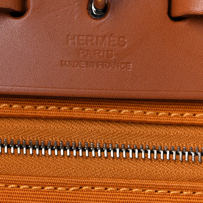 Hermes Toile Officer Vache Hunter Herbag Zip 31 PM Jaune Ambre Natural 7 of 12
