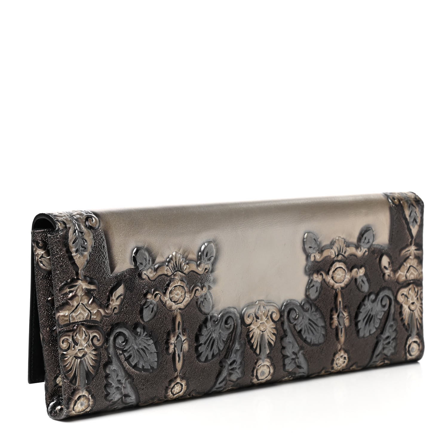 Balenciaga Metallic Calfskin Printed Clutch Multicolor 3 of 10