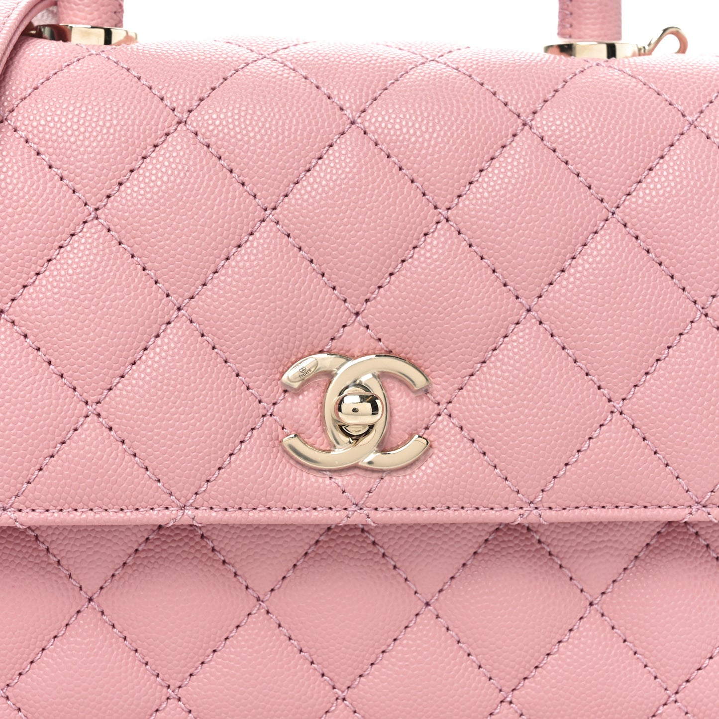 Caviar Quilted Mini Coco Handle Flap Pink