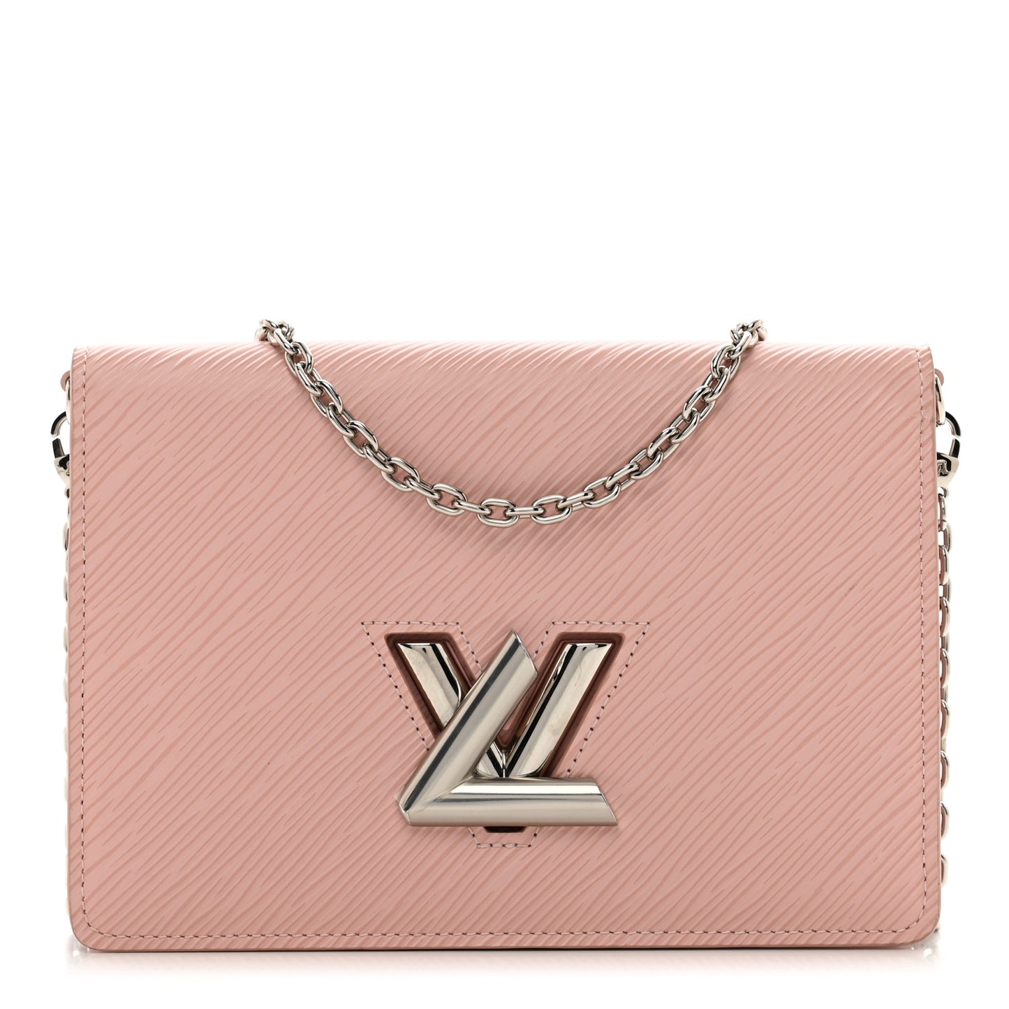 Epi Twist Belt Chain Wallet Rose Ballerine