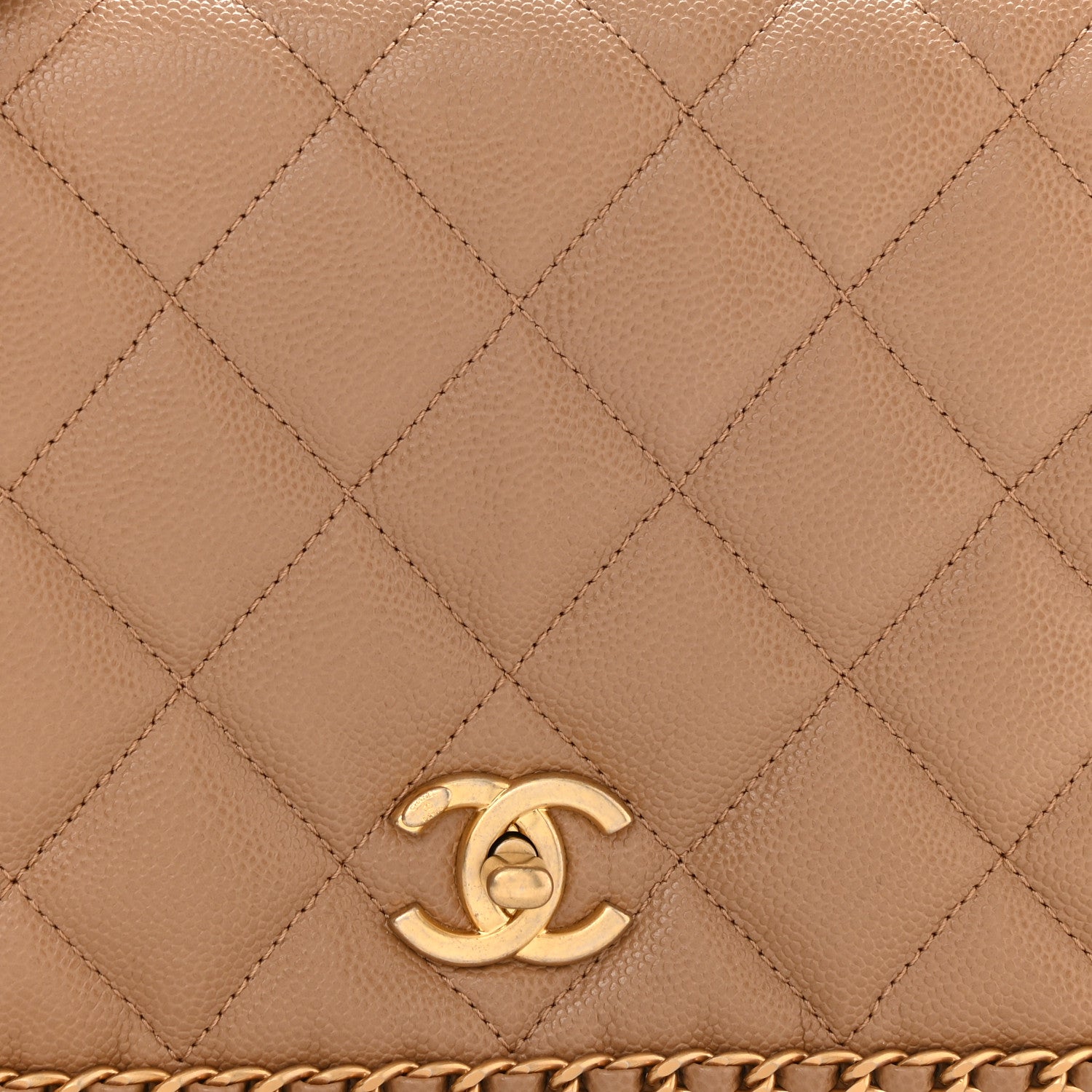 Chanel Caviar Quilted Never Ending Chain Flap Beige 8 of 10