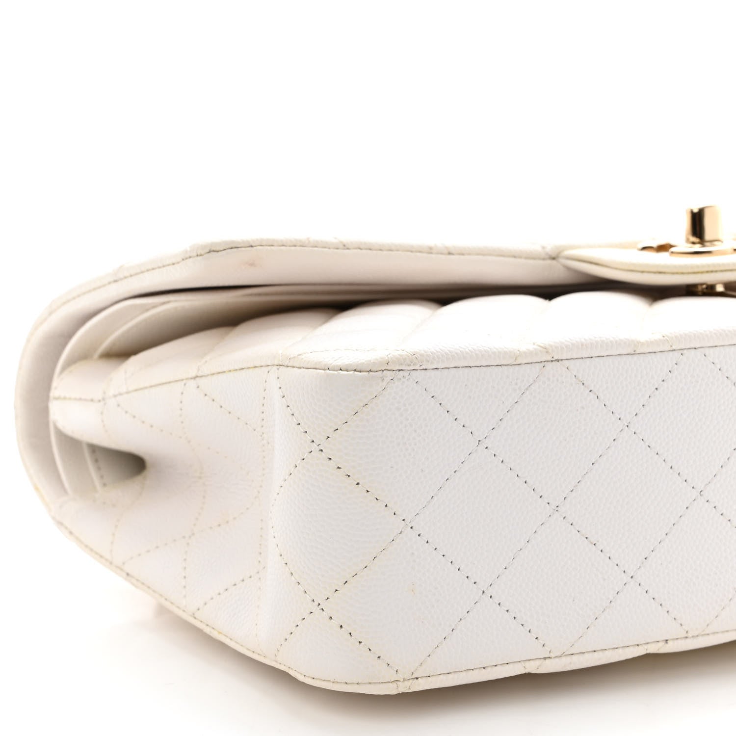 Chanel Caviar Quilted Medium Double Flap White 9 of 10