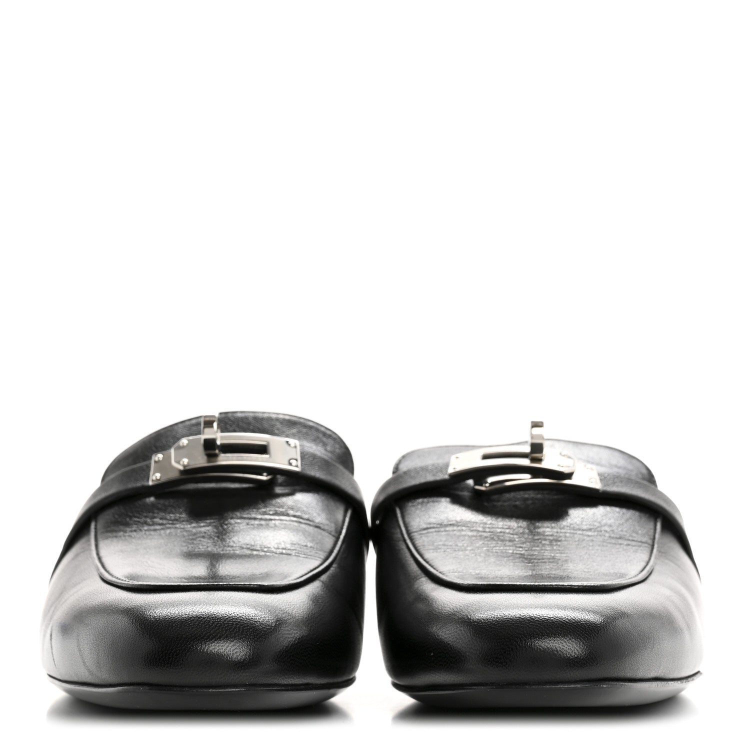 Hermes Goatskin Oz Mules 39 Black 3 of 12