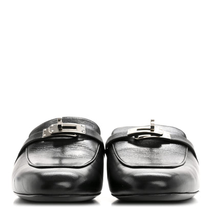 Hermes Goatskin Oz Mules 39 Black 3 of 12