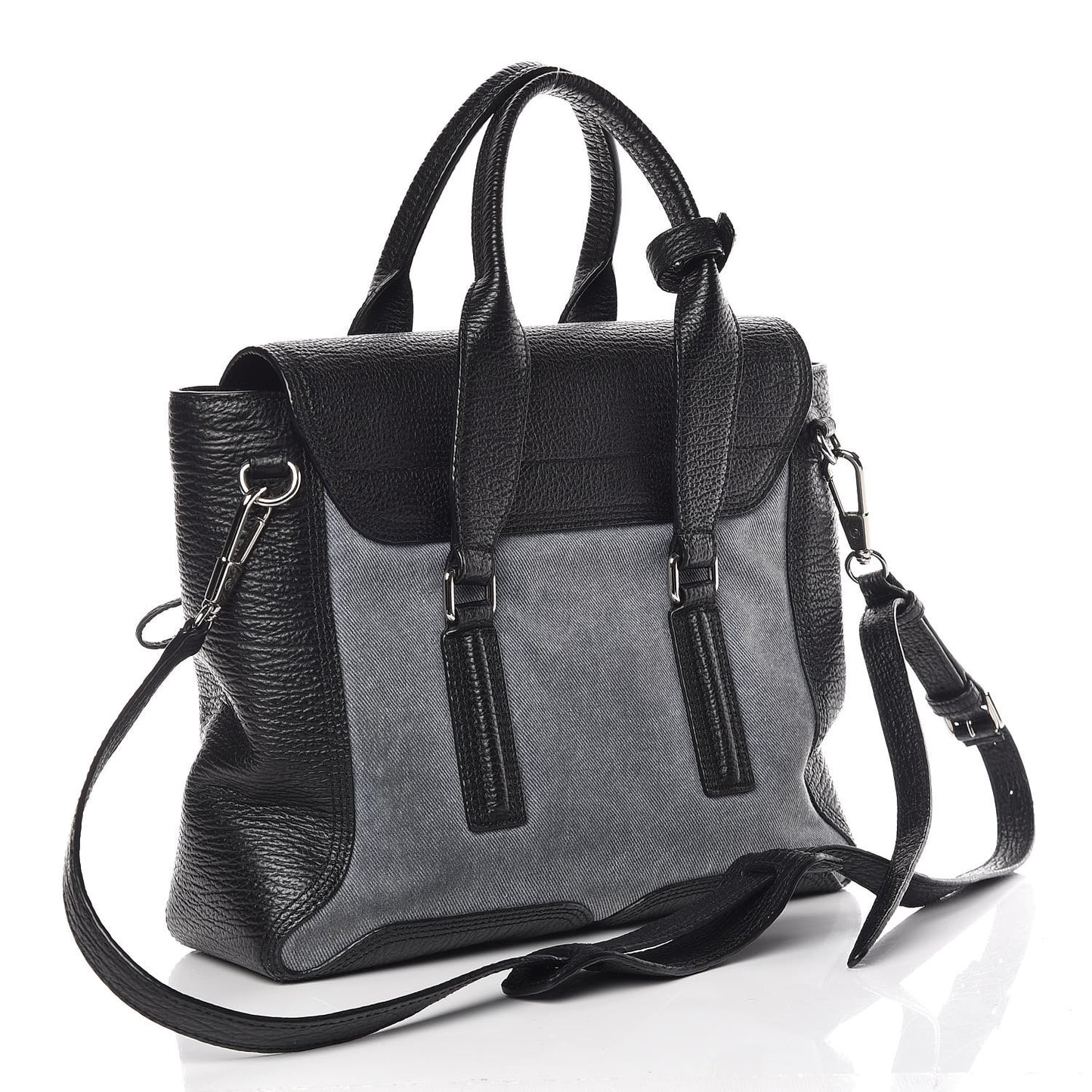 3.1 Textured Calfskin Denim Medium Pashli Satchel