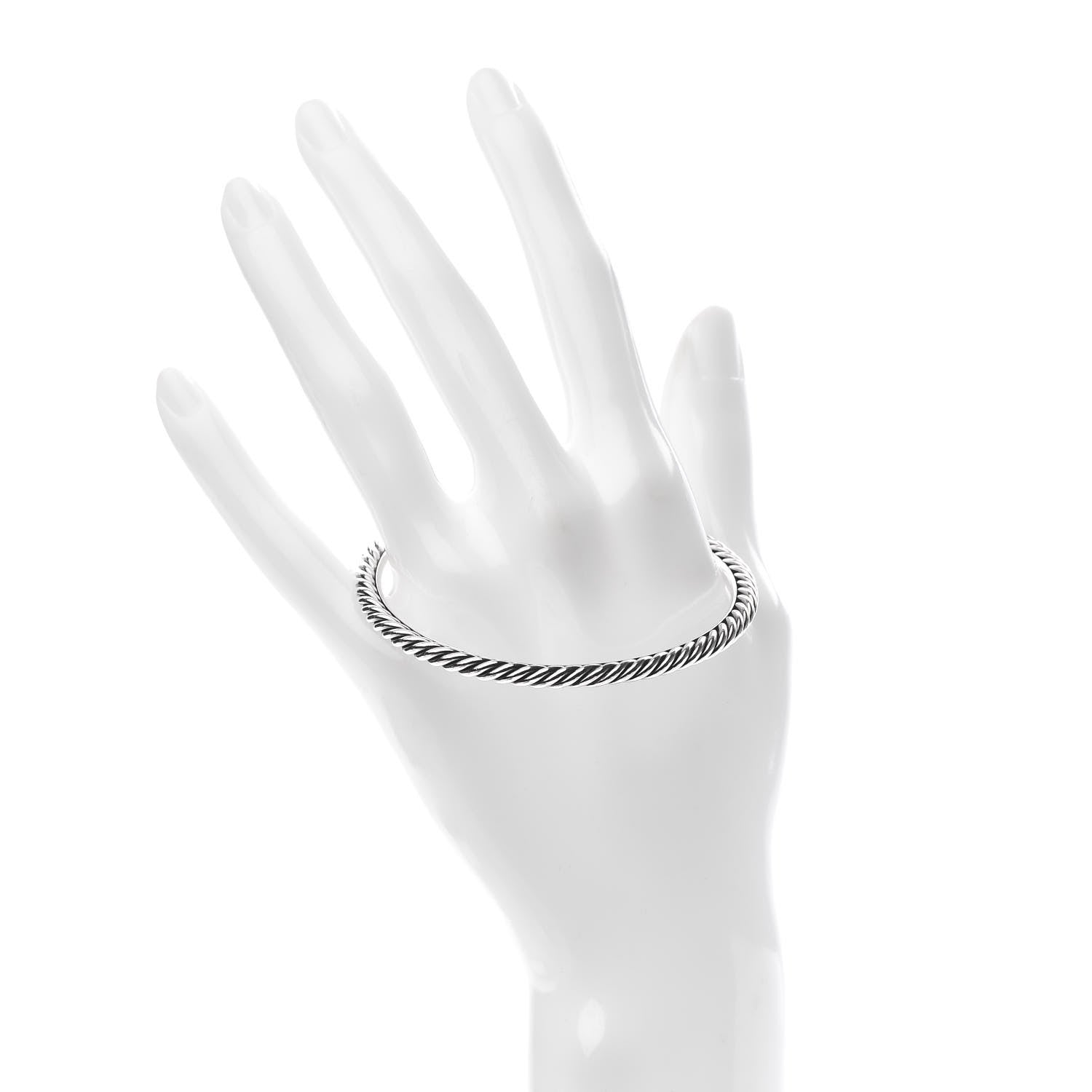 David Yurman Sterling Silver Cable Bangle Bracelet 2 of 4