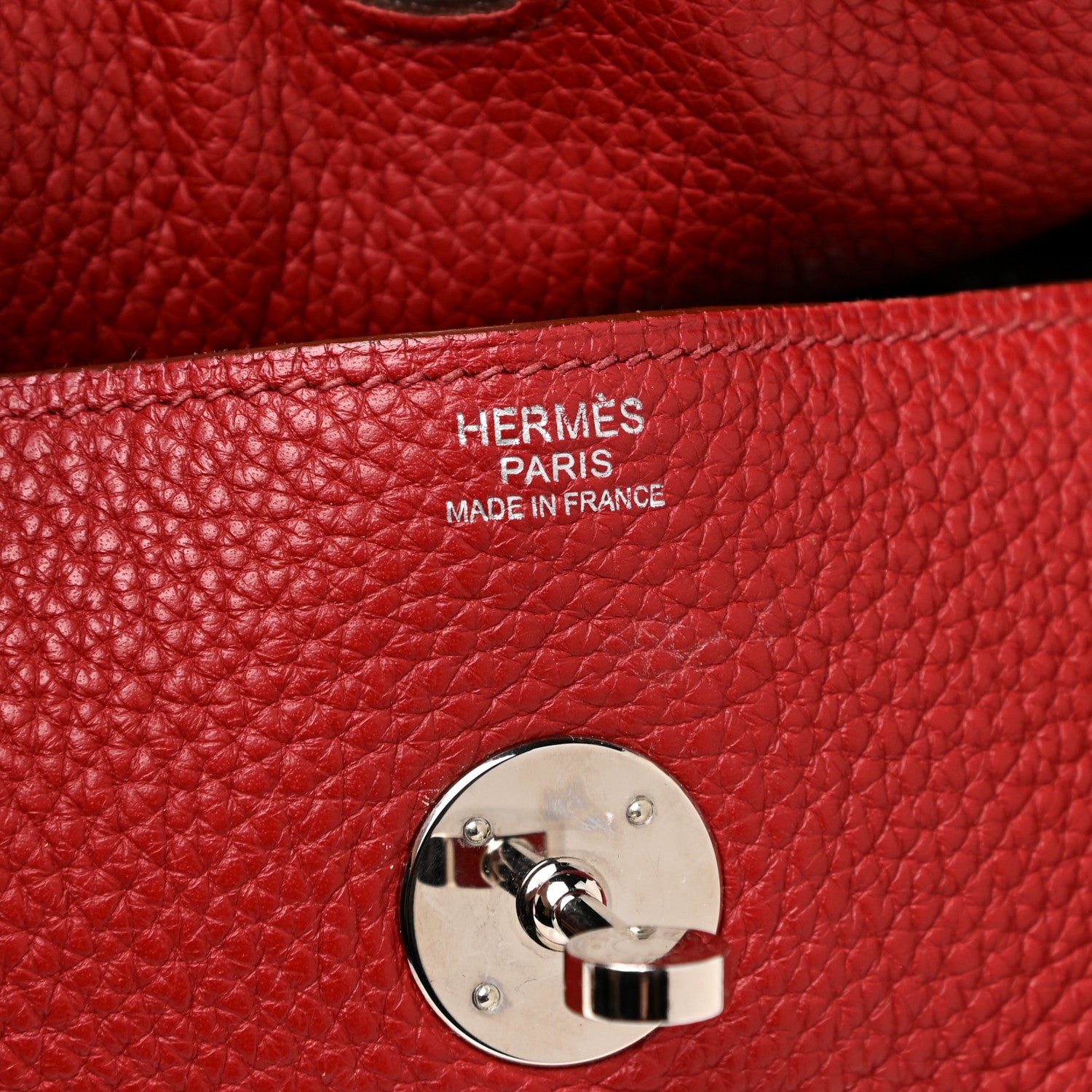 Hermes Taurillon Clemence Lindy 30 Rouge Garance 7 of 15