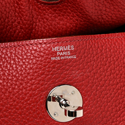 Hermes Taurillon Clemence Lindy 30 Rouge Garance 7 of 15