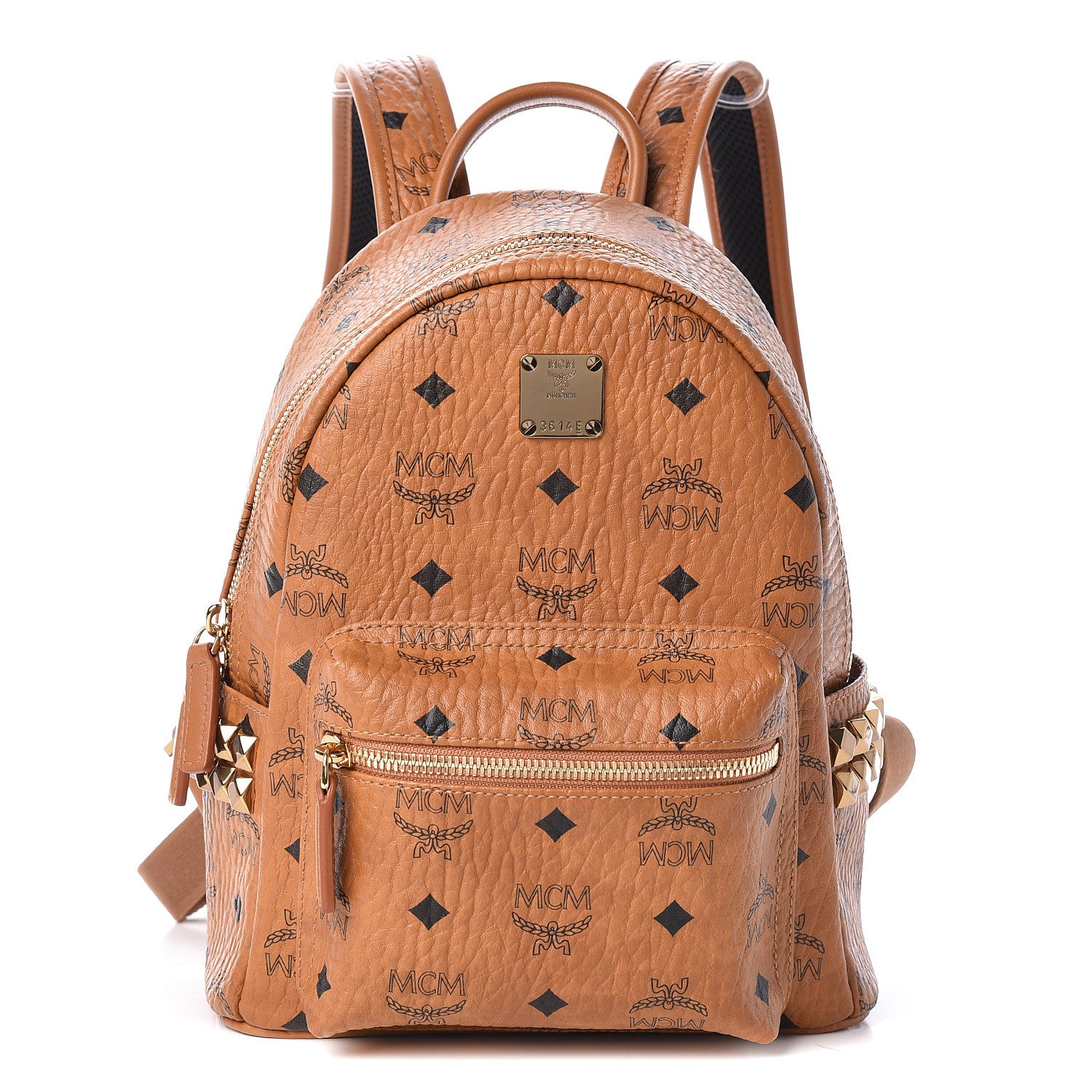 MCM Visetos Side Stud Mini Stark Backpack Cognac 1 of 11