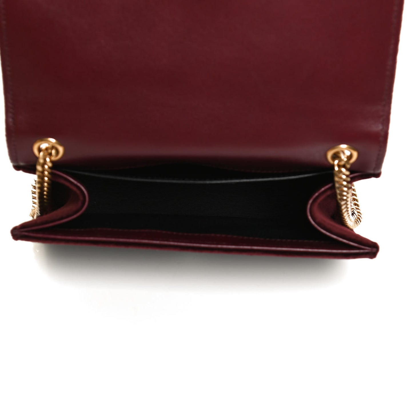 Velvet Small Classic Monogram Kate Tassel Satchel Burgundy