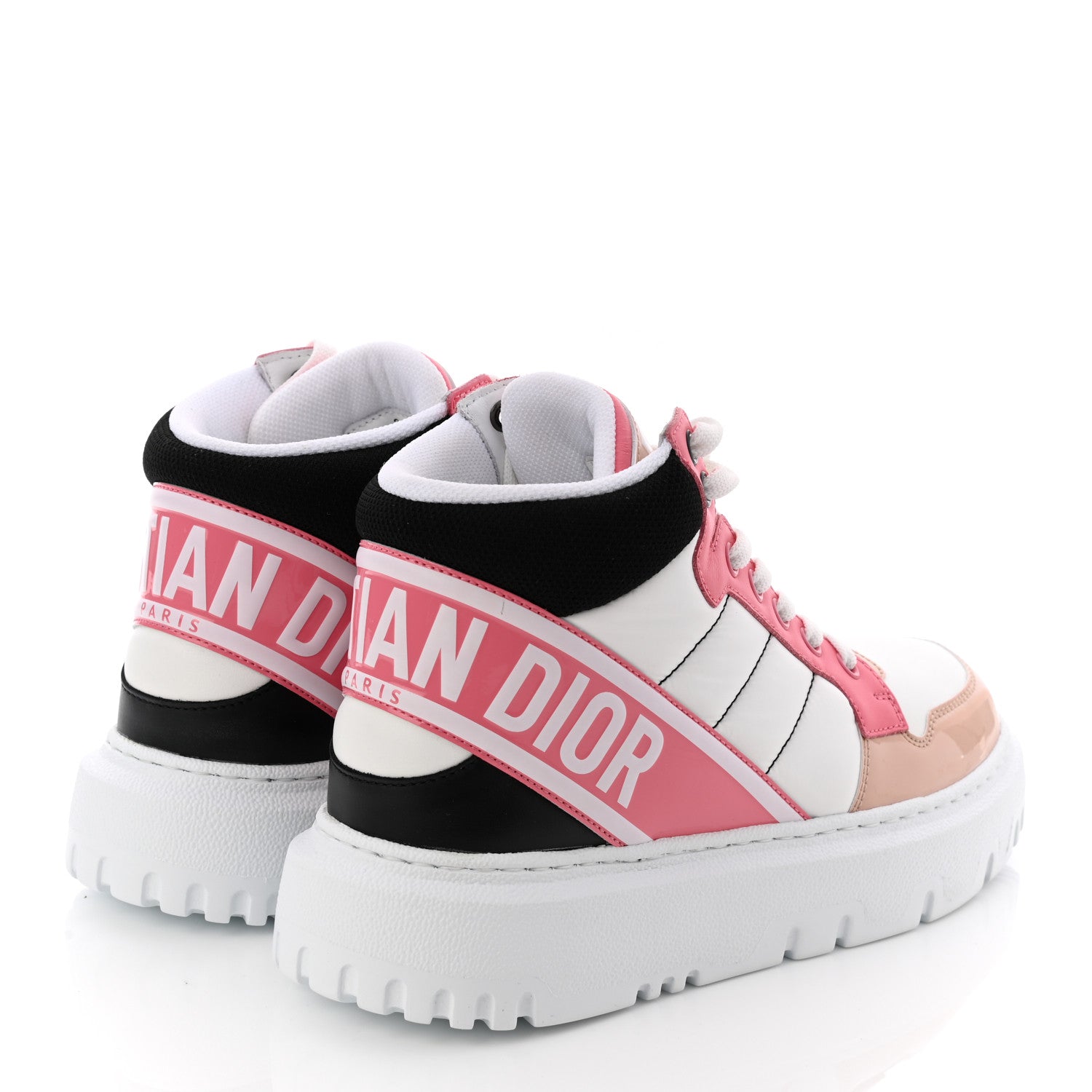Christian Dior Nylon Calfskin Womens D-Player High Top Sneakers 36 Pink 4 of 9
