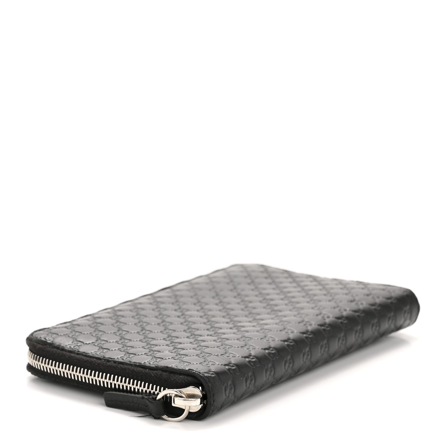 Microguccissima Large Zip Around Organizer Wallet Black