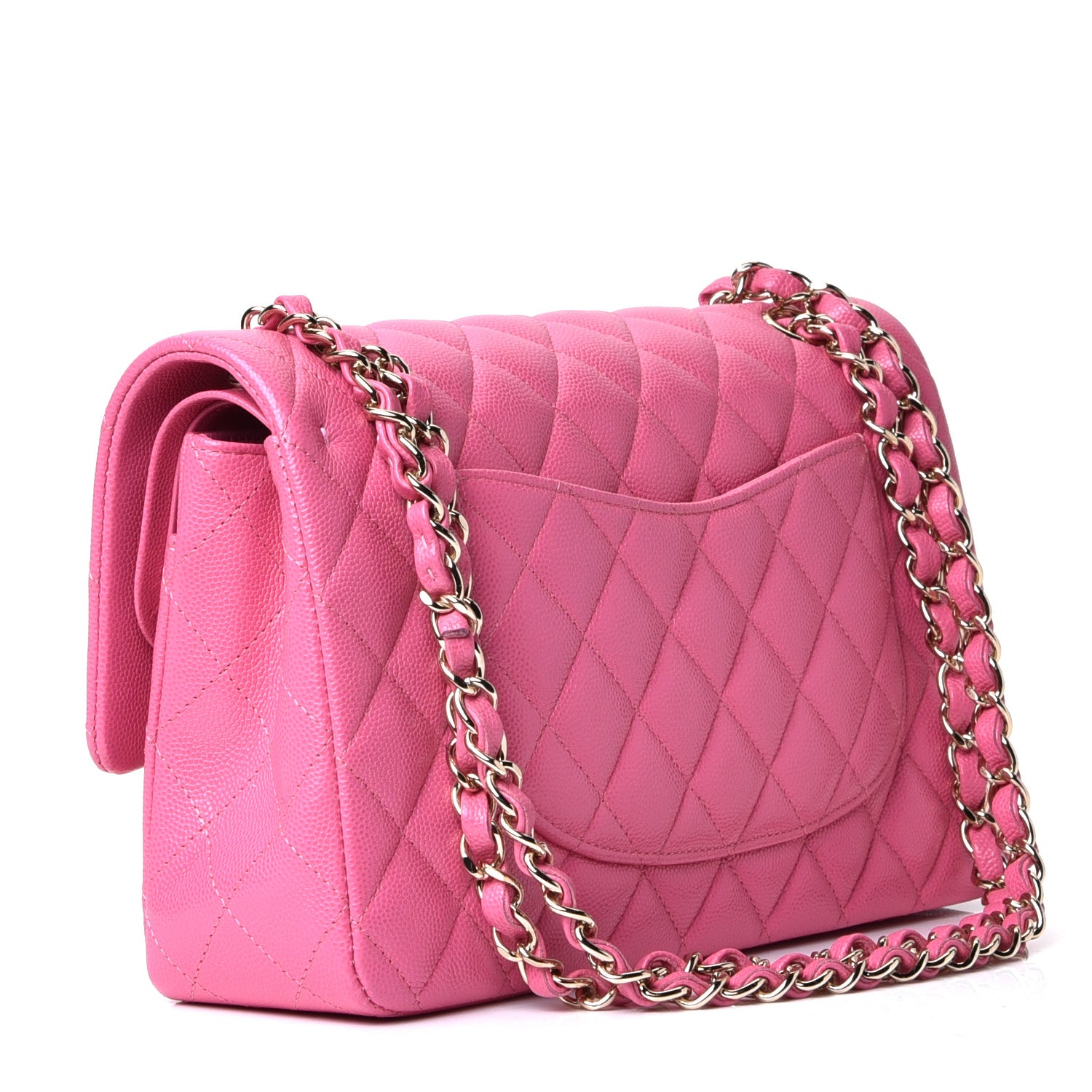 Chanel Caviar Quilted Medium Double Flap Pink 3 of 8