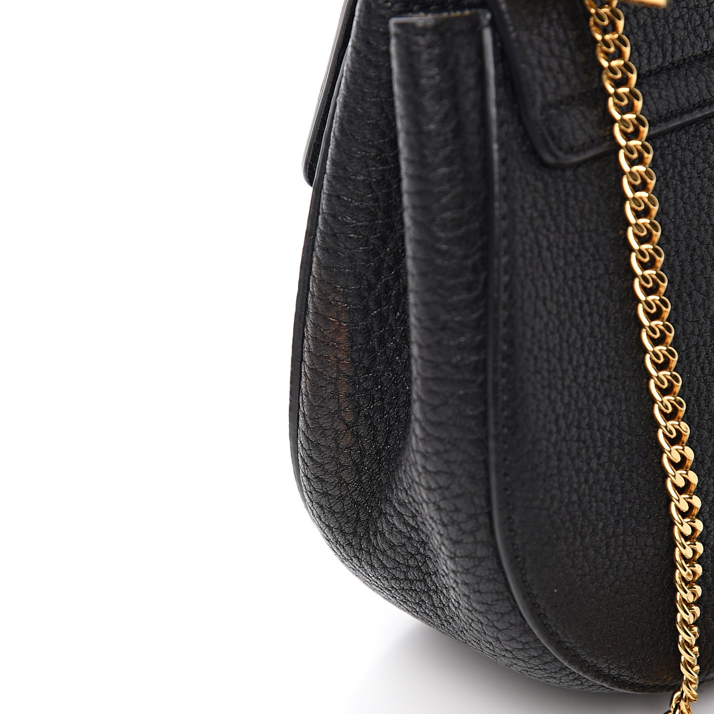 Grained Lambskin Mini Drew Shoulder Bag Black