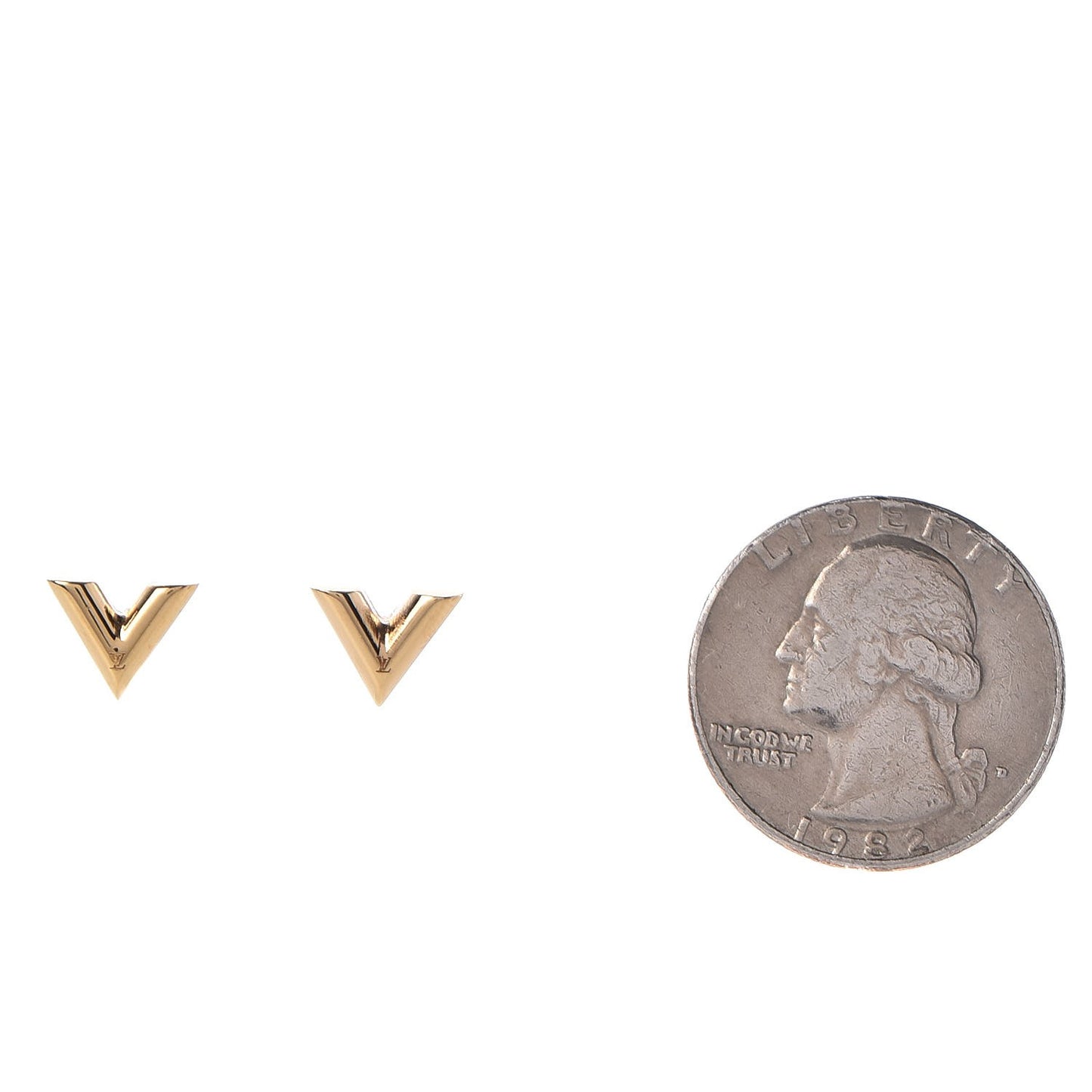 Brass Essential V Stud Earrings Gold