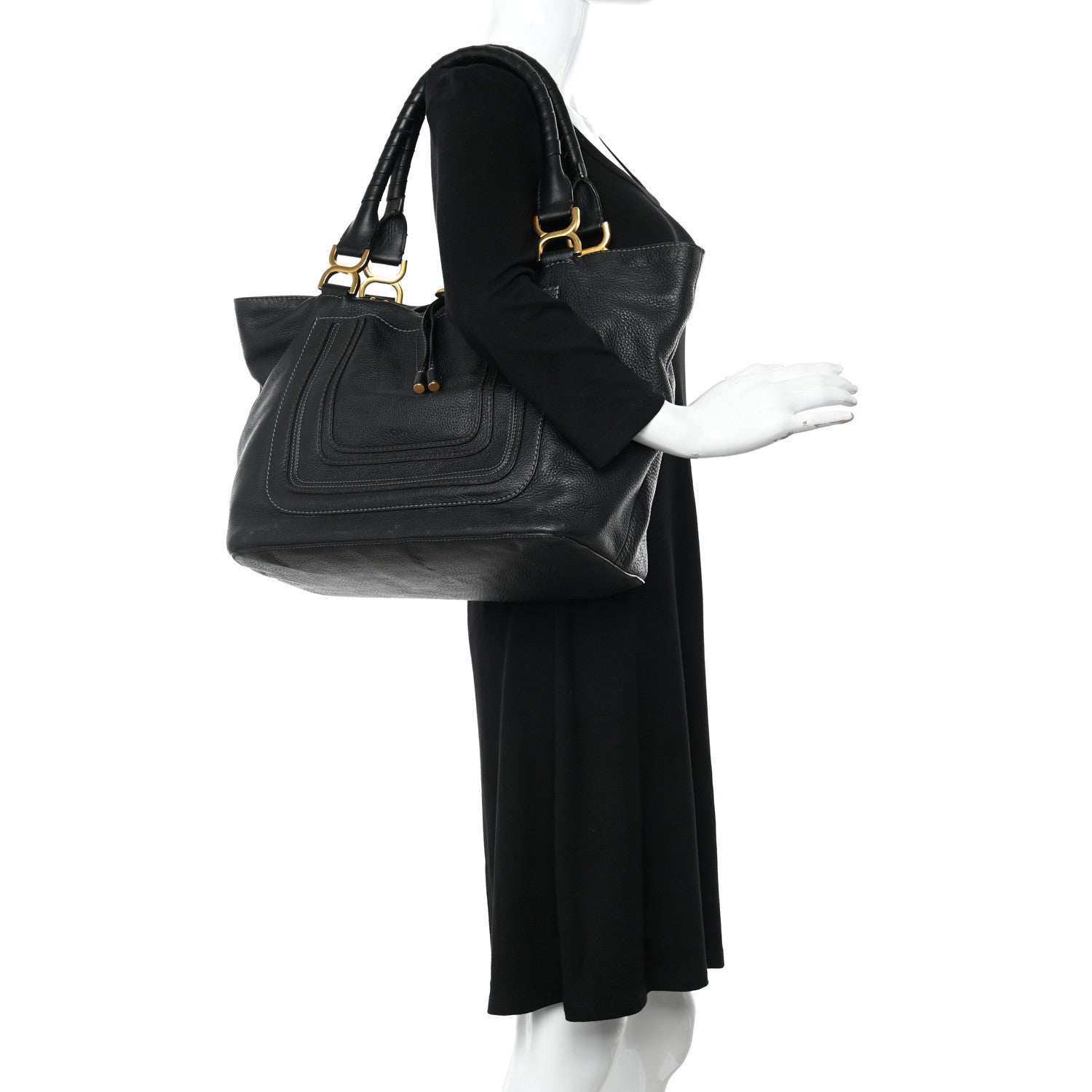 Chloe Calfskin Large New Marcie Tote Black 2 of 12