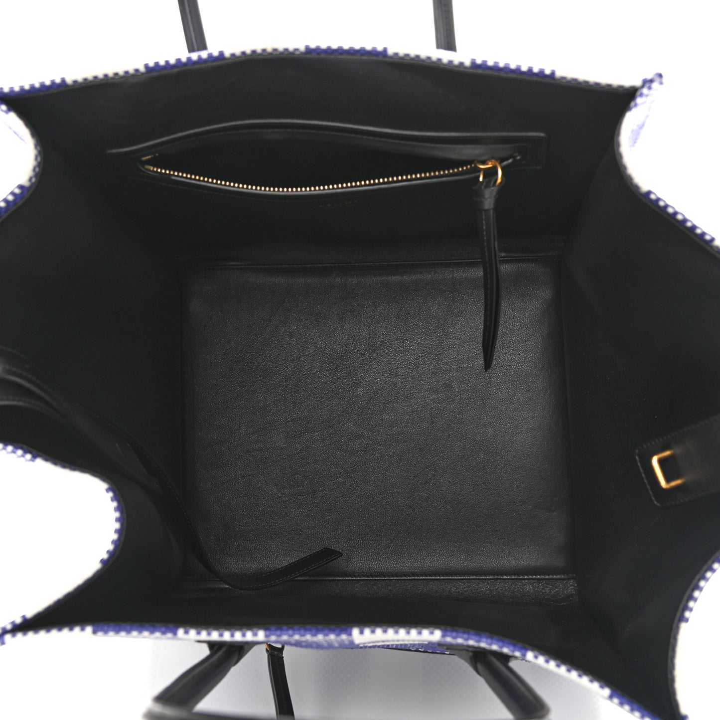 Gingham Woven Medium Phantom Luggage Cobalt