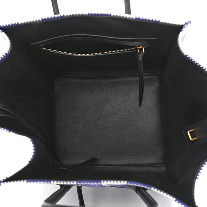 Celine Gingham Woven Medium Phantom Luggage Cobalt 4 of 9