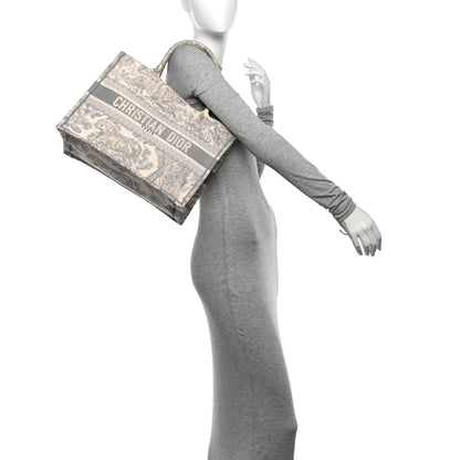 Christian Dior Canvas Embroidered Medium Dioriviera Toile De Jouy Book Tote Gray 2 of 15