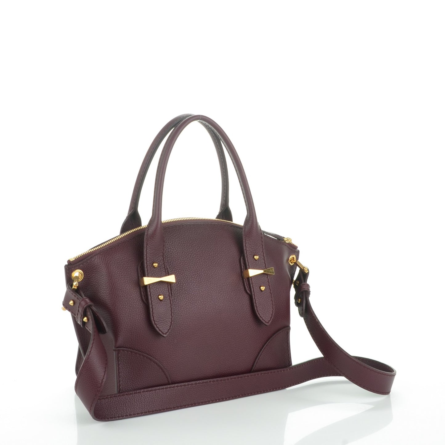 Grained Calfskin Small Legend Satchel Bordeaux